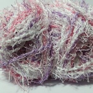 Pink Purple White Scrubby Yarn 4 Skeins Blossom
